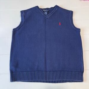 Polo Ralph Lauren Sweater Vest Kids size medium 8/10 Navy Blue